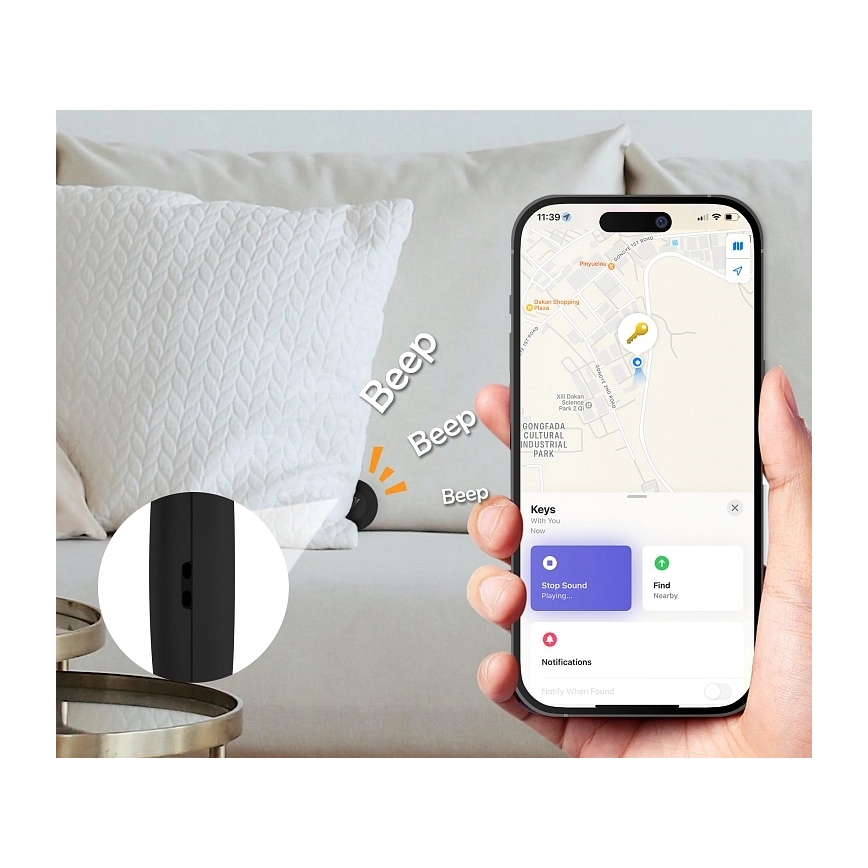 Aligator APD001 - трекер Life Tag 1xCR2032 IP65 черный