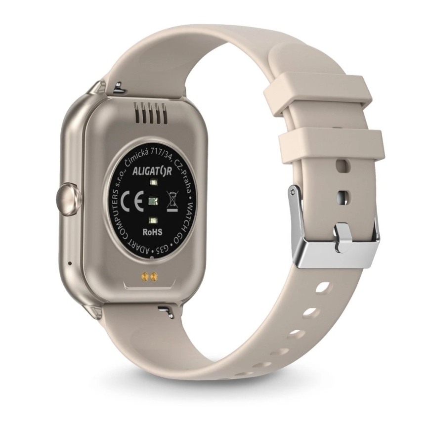 Aligator AW10SR - умные часы Watch GO 220 mAh IP67 кремовые