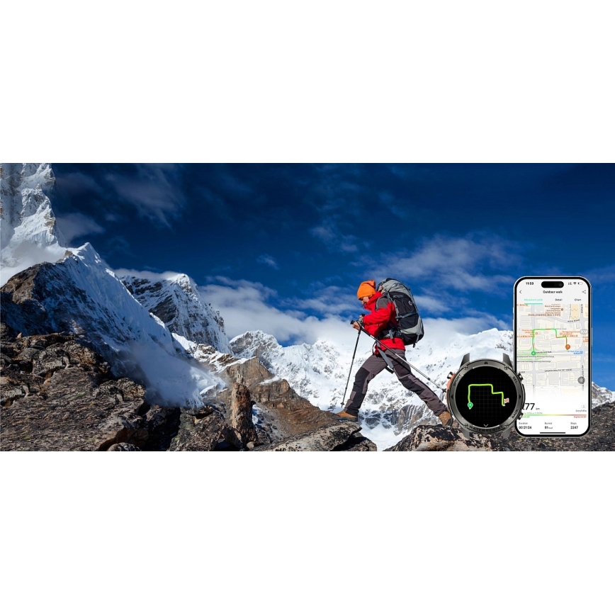 Aligator AW12BK - смарт-годинник Watch GPS 500 mAh IP69K чорний