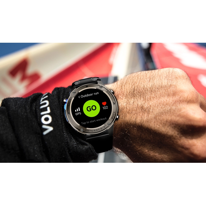 Aligator AW12BK - Умные часы с GPS, 500 мА·ч, IP69K, чёрные