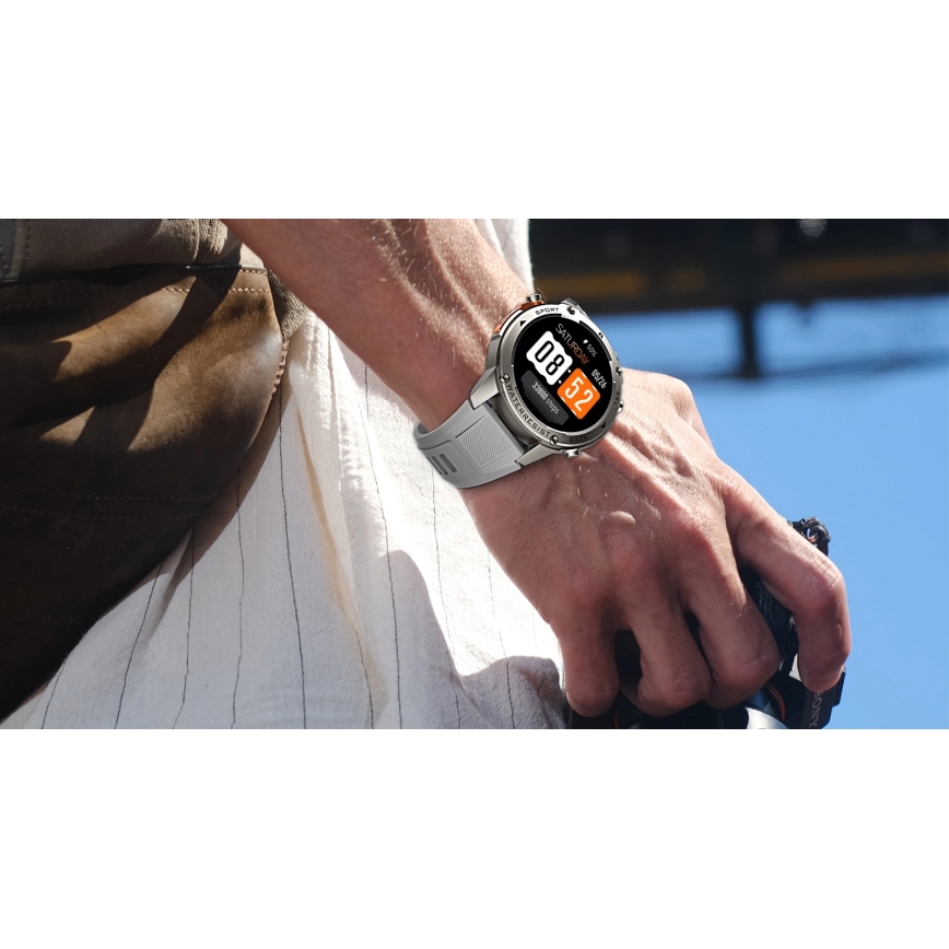 Aligator AW12SR - Розумний годинник Watch GPS 500 mAh IP69K срібний