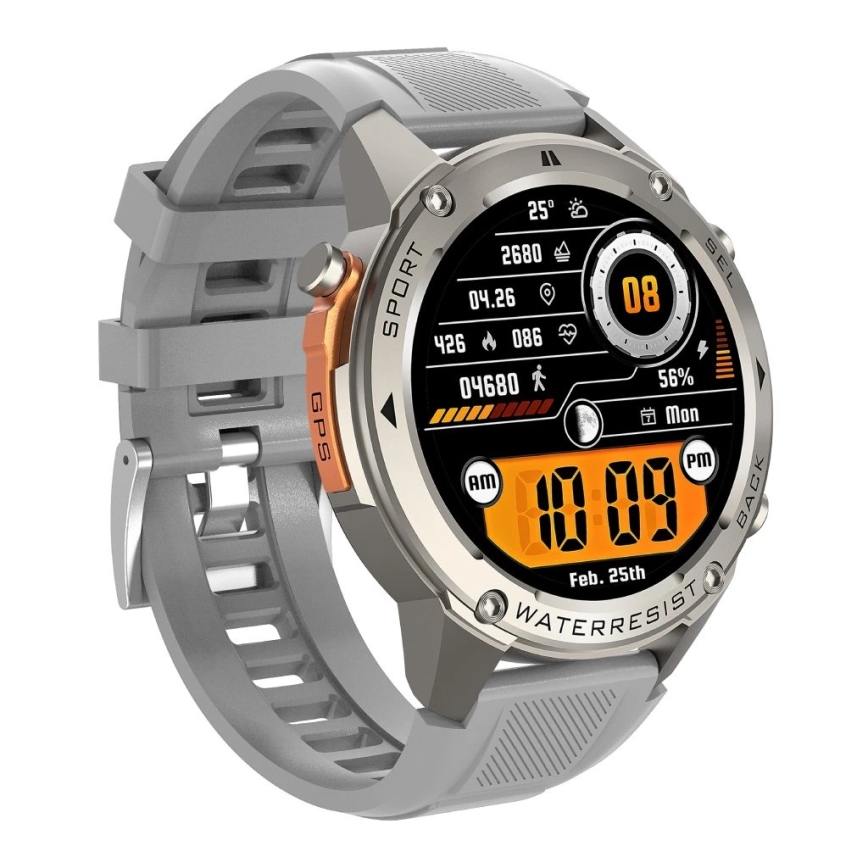 Aligator AW12SR - умные часы Watch GPS 500 мА·ч IP69K серебристые