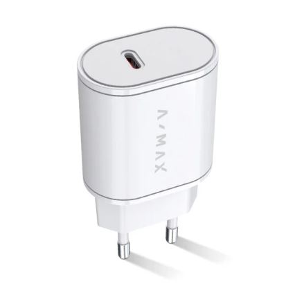 Aligator AX0001V - адаптер быстрой зарядки A-MAX Power Delivery 20 Вт USB-C, белый