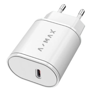 Aligator AX0001V - Швидкозарядний адаптер A-MAX Power Delivery 20W USB-C білий
