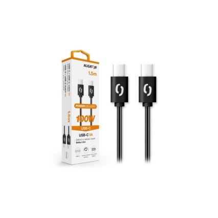 Aligator DATKP46 - USB кабель USB-C/USB-C, 100 Вт Power Delivery, 1,5 м, чорний