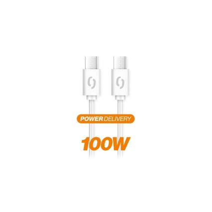 Aligator DATKP47 - USB-кабель USB-C / USB-C 100 Вт Power Delivery, 1,5 м, білий