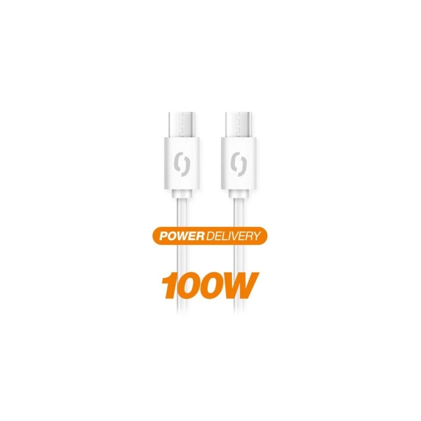 Aligator DATKP47 - USB-кабель USB-C / USB-C 100 Вт Power Delivery, 1,5 м, білий