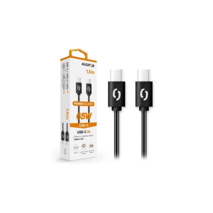 Aligator DATKP48 - USB кабель USB-C / USB-C 65 Вт Power Delivery 1,5 м чёрный