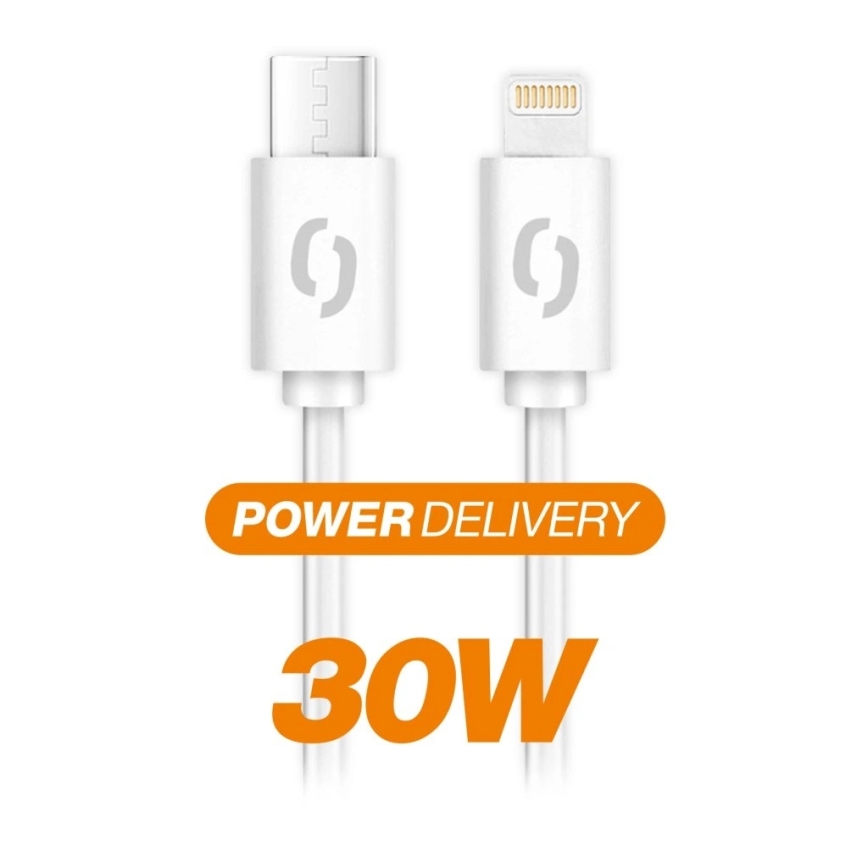 Aligator DATKP57 - USB-кабель USB-C / Lightning 30 Вт Power Delivery 0,5 м білий