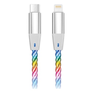 Aligator DATKP63 - USB-кабель USB-C / Lightning з LED-підсвічуванням, 30 Вт з підтримкою Power Delivery, 1,2 м