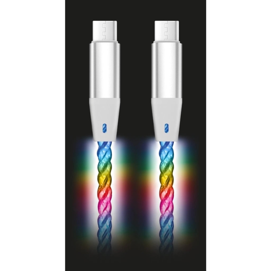 Aligator DATKP64 - USB-кабель USB-C / USB-C з LED-підсвічуванням, підтримка Power Delivery до 65 Вт, 0,5 м