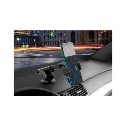 Aligator HAK2 - Автозажимной автомобильный держатель для телефона с беспроводной зарядкой Qi 15 Вт черный