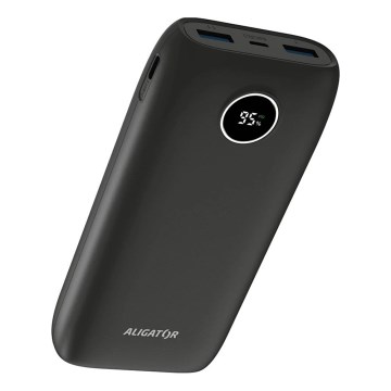 Aligator PBPD20BK - Power bank з LCD‑дисплеєм, з підтримкою Power Delivery, 20000 mAh/20W/3,7V, чорний