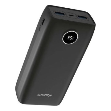 Aligator PBPD30BK - павербанк з LCD-дисплеєм Power Delivery 30000 mAh/20W/3,7V чорний