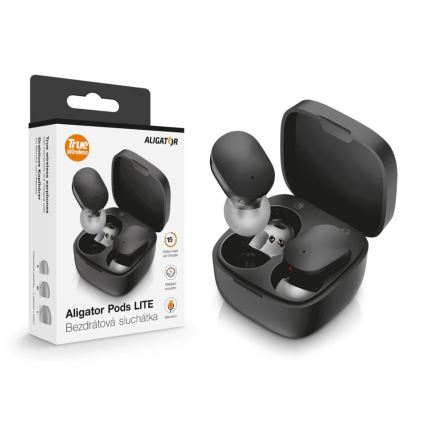 Aligator TWS05 - бездротові навушники Pods LITE 200 mAh + 2x 30 mAh IP30 чорні