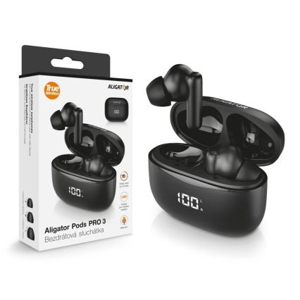 Aligator TWS06 - беспроводные наушники Pods PRO 3, 3 200 мА·ч + 2×30 мА·ч, черные