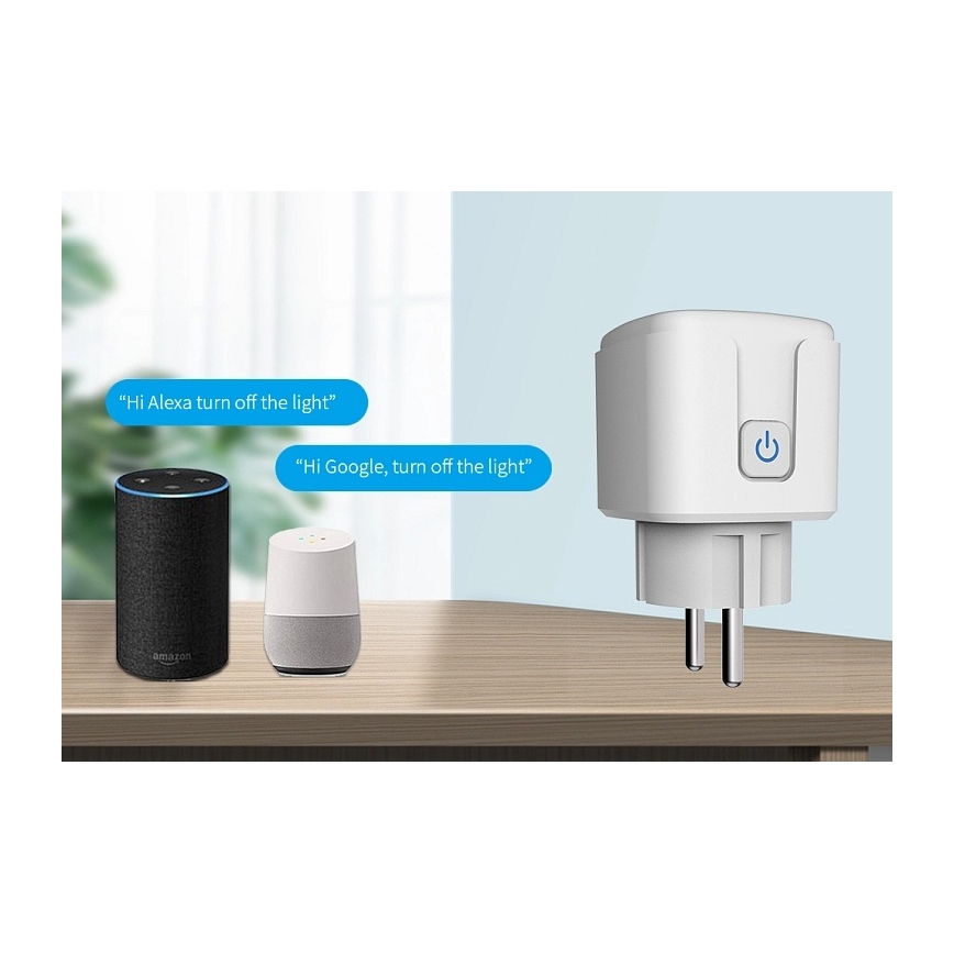 Aligator WAL001 - Розумна розетка 3680W/230V/Тип E/16A Wi-Fi Tuya