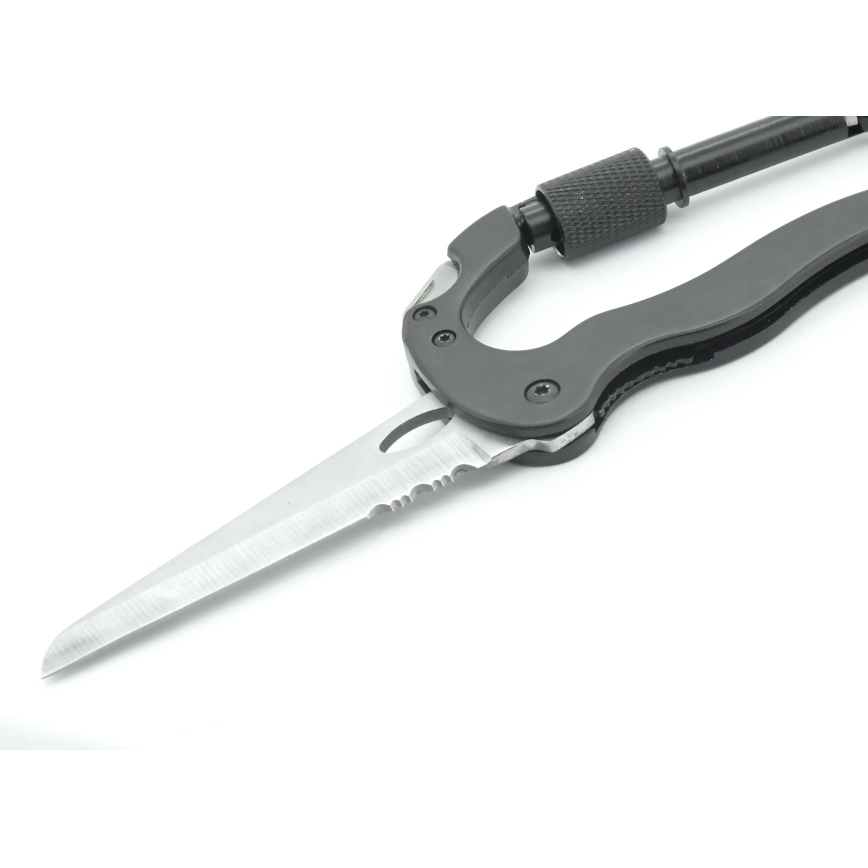 Алюминиевый многофункциональный карабин с предохранителем черный