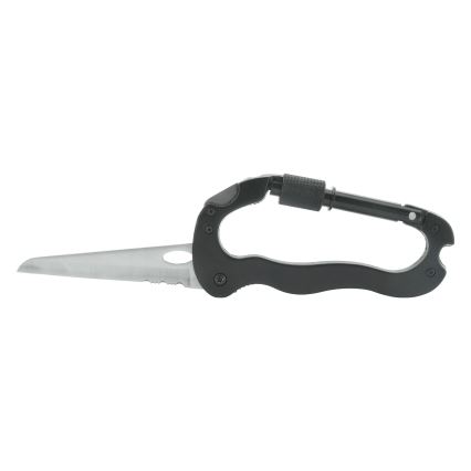 Алюмінієвий багатофункціональний карабін з фіксатором чорний