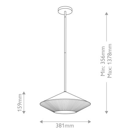 Alora Mood - Люстра на штанге DAPHNE 1xE27/60W/230V диаметр 38,1 см черный