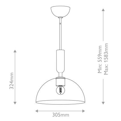 Alora Mood - Люстра на штанге JUDE 1xE27/60W/230V диаметр 30,5 см латунь