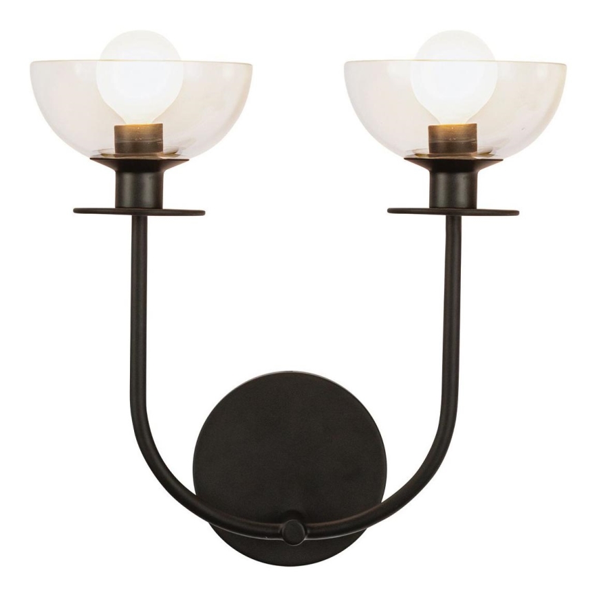 Alora Mood ALM-SYLVIA-2WB-BK-CL - Настінний світильник SYLVIA 2xE14/40W/230V чорний