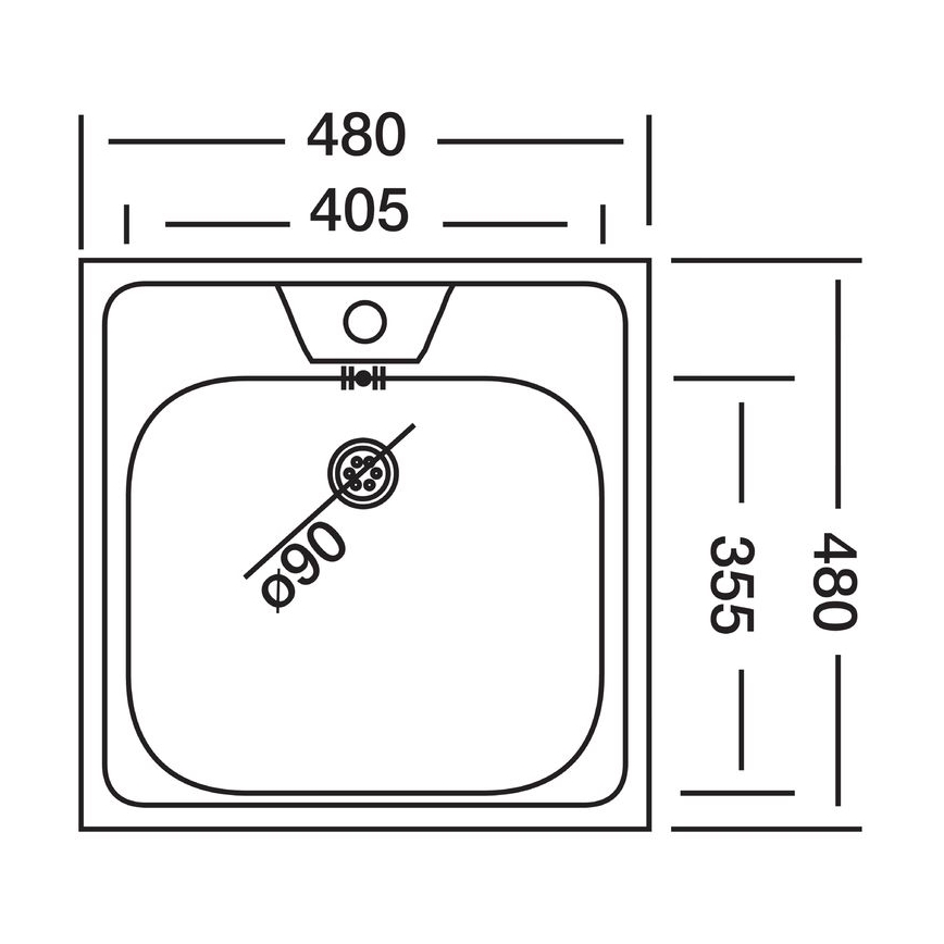 ALVEUS 1074634 - Кухонна мийка ALLUX 48x48 cm, нержавіюча сталь, сатинова поверхня