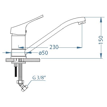 ALVEUS 1091137 - Смеситель для мойки RIVIERA 15 см блестящий хром