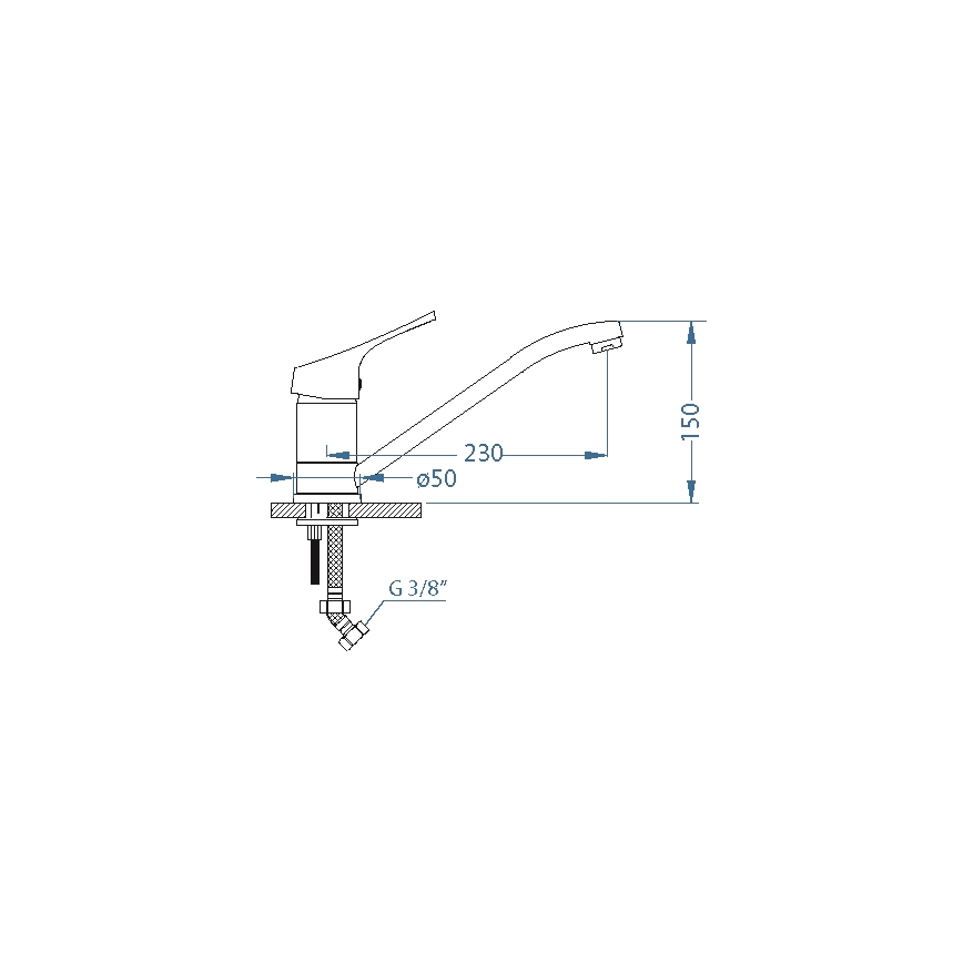 ALVEUS 1091137 - Смеситель для мойки RIVIERA 15 см блестящий хром