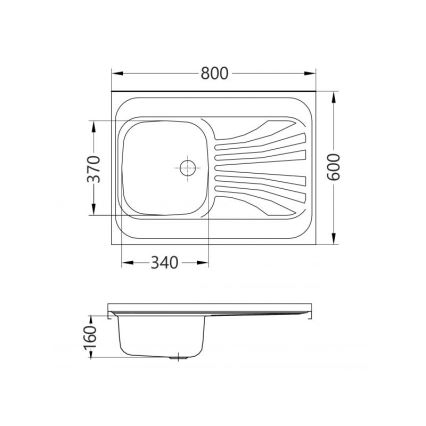 ALVEUS 1095618 - Кухонна мийка CLASSIC 80x60 см нержавіюча сталь/сатин без обідка, реверсивна