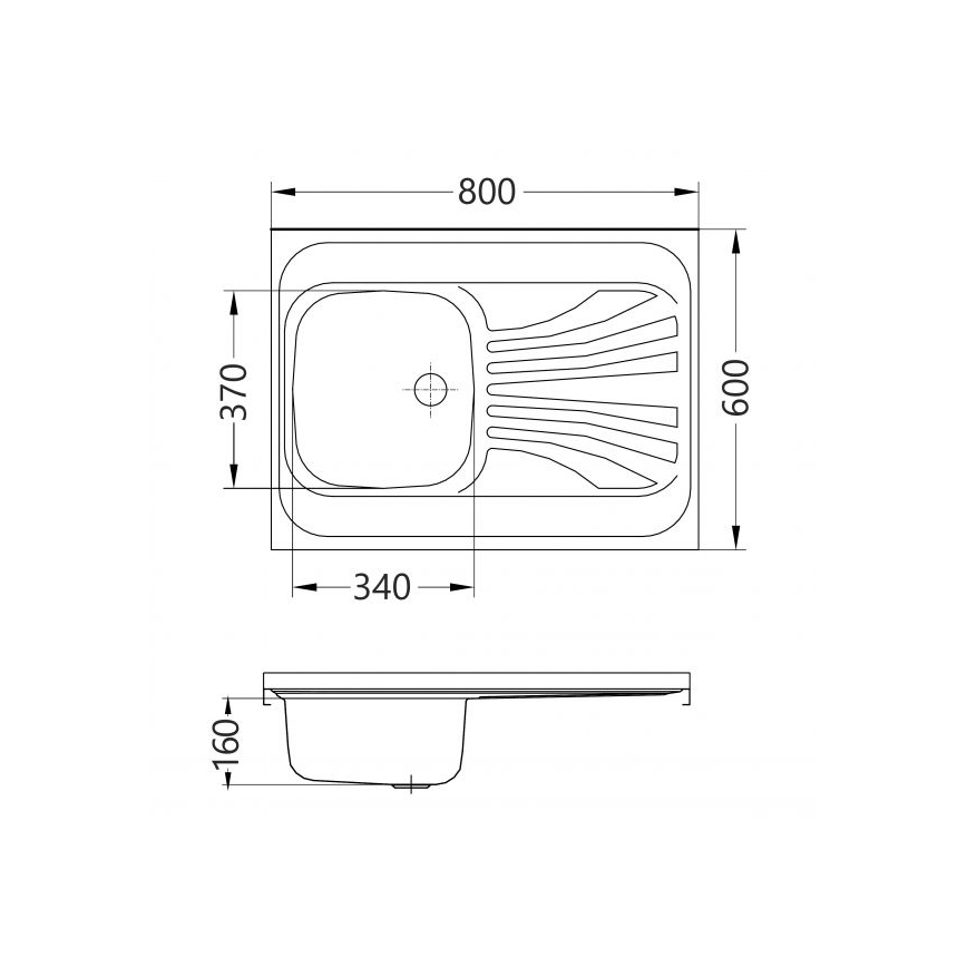 ALVEUS 1095618 - Кухонна мийка CLASSIC 80x60 см нержавіюча сталь/сатин без обідка, реверсивна