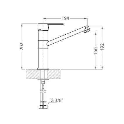 ALVEUS 1119874 - Змішувач для раковини ZENIT 20,2 см граніт/бежевий