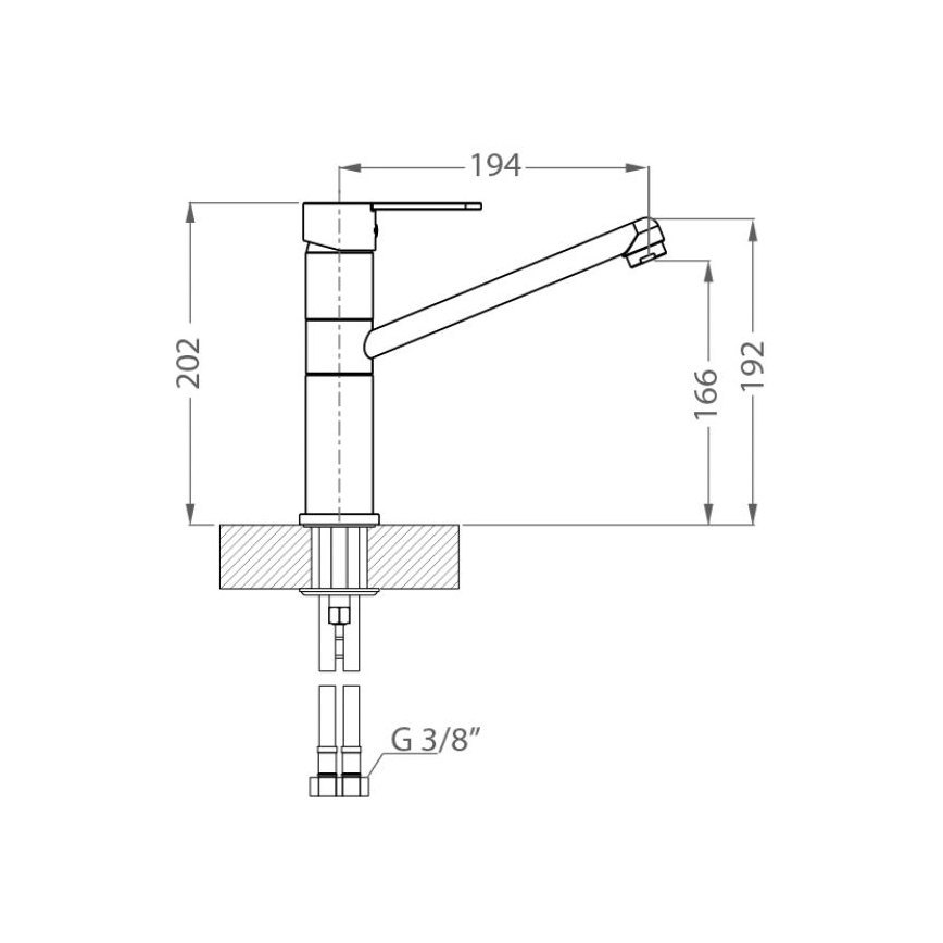 ALVEUS 1119874 - Змішувач для раковини ZENIT 20,2 см граніт/бежевий