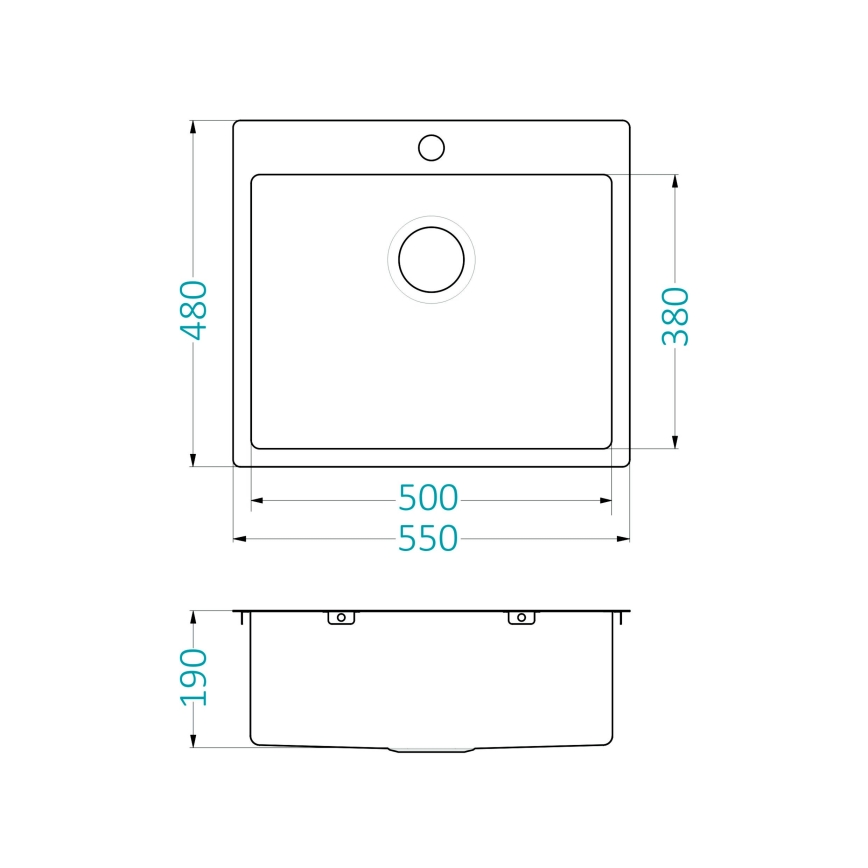 ALVEUS 1124382 - Кухонная раковина QUARTO 55x48 см сатин