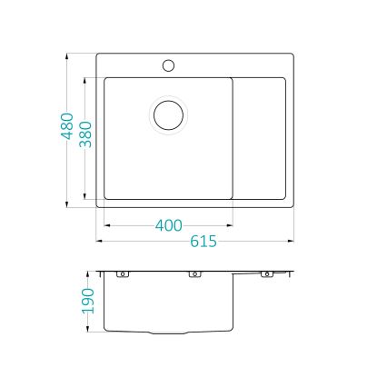 ALVEUS 1124383 - Кухонная раковина QUARTO 61,5x48 см сатин