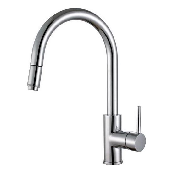 ALVEUS 1129021 - Смеситель для мойки с выдвижным душем DELOS 38 см, блестящий хром