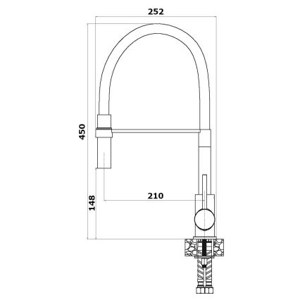 ALVEUS 1129024 - Смеситель для мойки с гибким изливом ELIA 45 см, глянцевый хром/черный