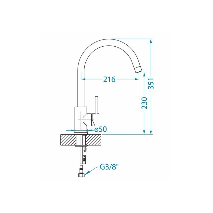 ALVEUS 1129036 - Змішувач для раковини ROXA 35,1 см граніт/бежевий