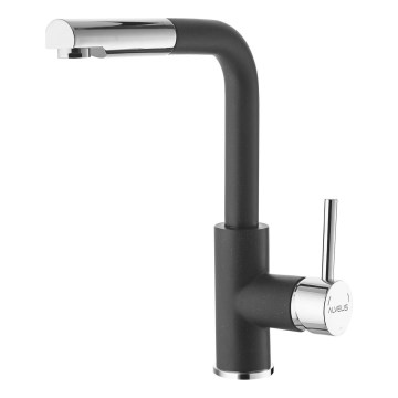 ALVEUS 1129048 - Смеситель для мойки с выдвижным изливом SIROS 29,7 см гранит/черный