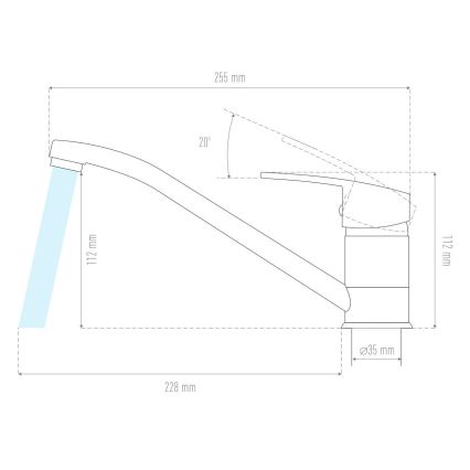 ALVEUS 1130434 - Смеситель для мойки NINA 13,5 см гранит/черный