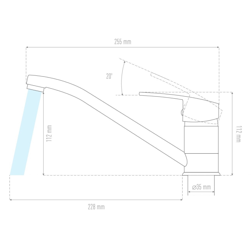 ALVEUS 1130434 - Смеситель для мойки NINA 13,5 см гранит/черный