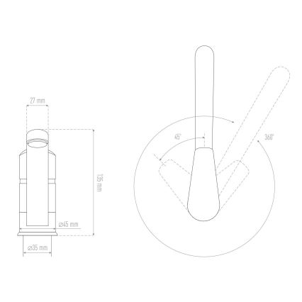 ALVEUS 1130434 - Смеситель для мойки NINA 13,5 см гранит/черный