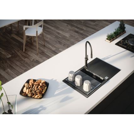 ALVEUS 1132179 - Змішувач для раковини з висувним душем NERINA 46,8 см чорний