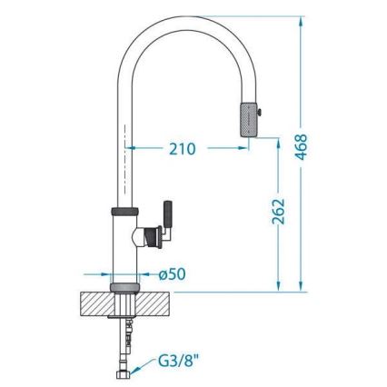ALVEUS 1132179 - Змішувач для раковини з висувним душем NERINA 46,8 см чорний