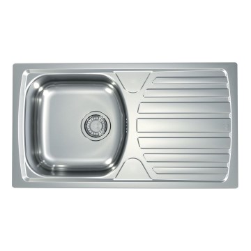 ALVEUS 1136539 - Кухонная раковина BASIC 78x43,5 см матовая сталь/сатин, большой отвод