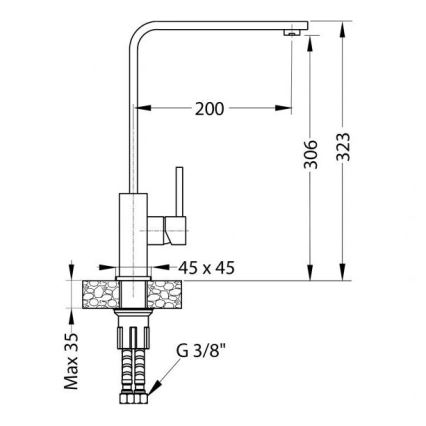 ALVEUS 1136742 - Смеситель для мойки AFRA 32,3 см гранит/черный
