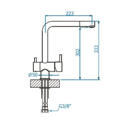ALVEUS 1139808 - Змішувач для раковини AGUILA 33,3 см граніт/чорний