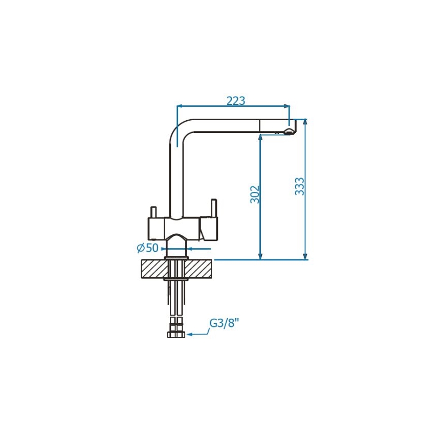 ALVEUS 1139808 - Змішувач для раковини AGUILA 33,3 см граніт/чорний