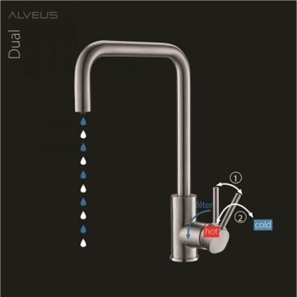ALVEUS 1139811 - Смеситель для мойки DUAL 37 см гранит/бежевый
