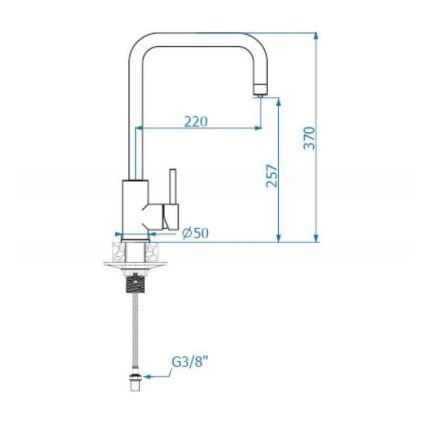 ALVEUS 1139812 - Смеситель для мойки DUAL 37 см гранит/черный